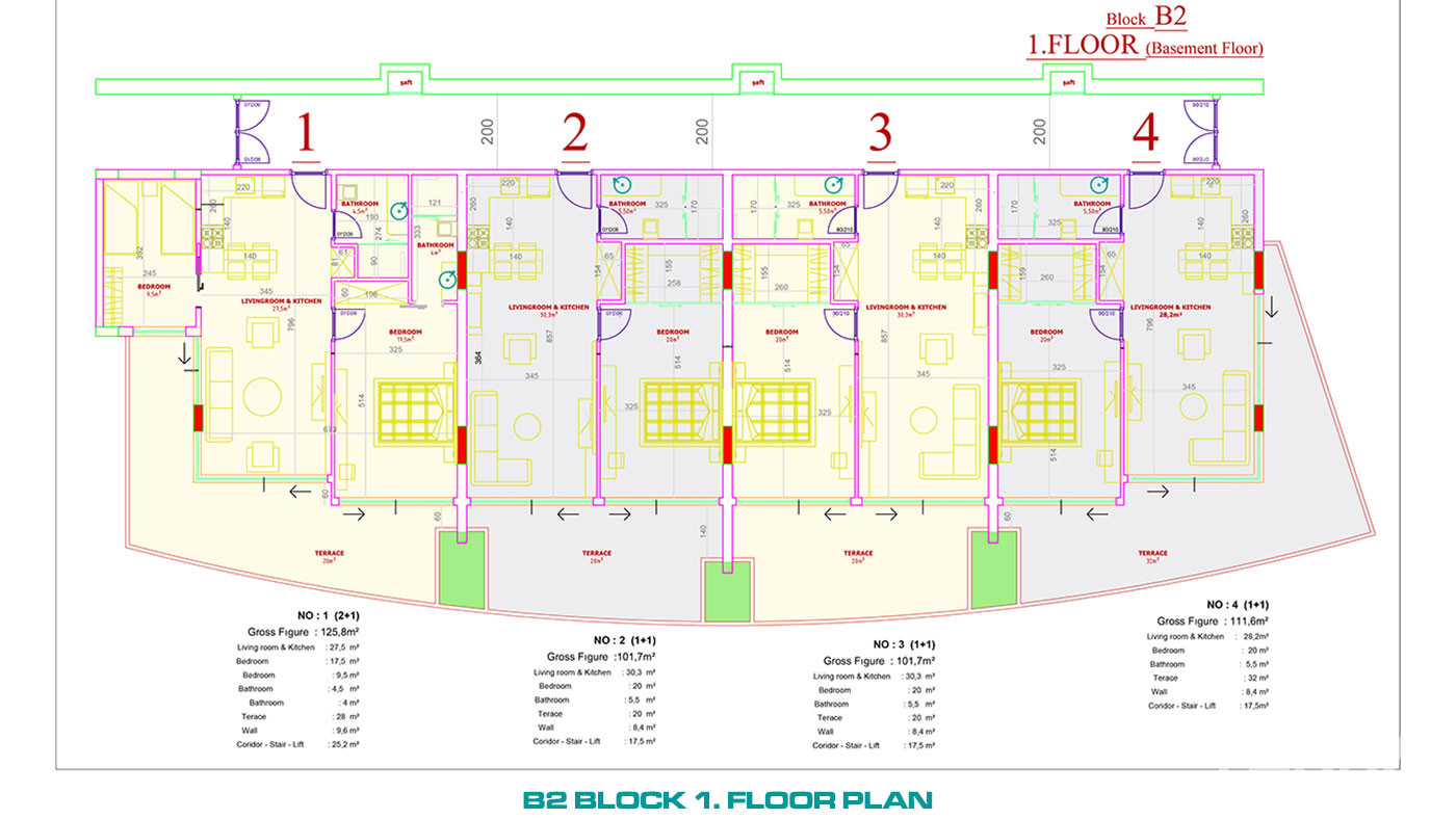 Luxury Apartments to Buy in a 5-Star Hotel Concept in Alanya Konaklı - 100092