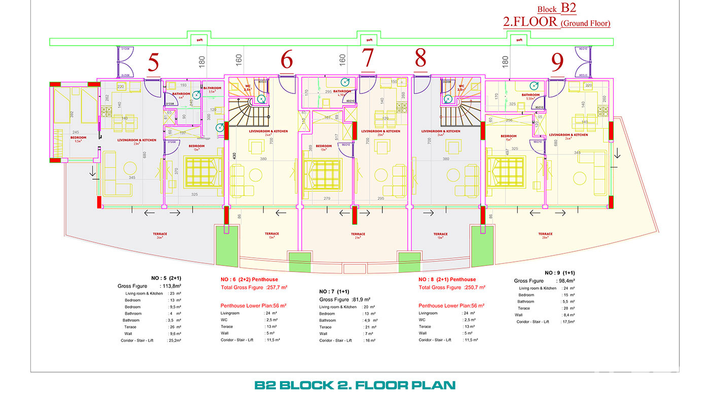 Luxury Apartments to Buy in a 5-Star Hotel Concept in Alanya Konaklı - 100093