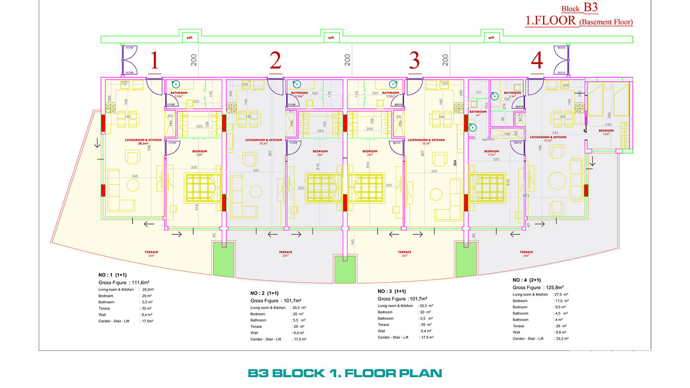 Luxury Apartments to Buy in a 5-Star Hotel Concept in Alanya Konaklı - 100095