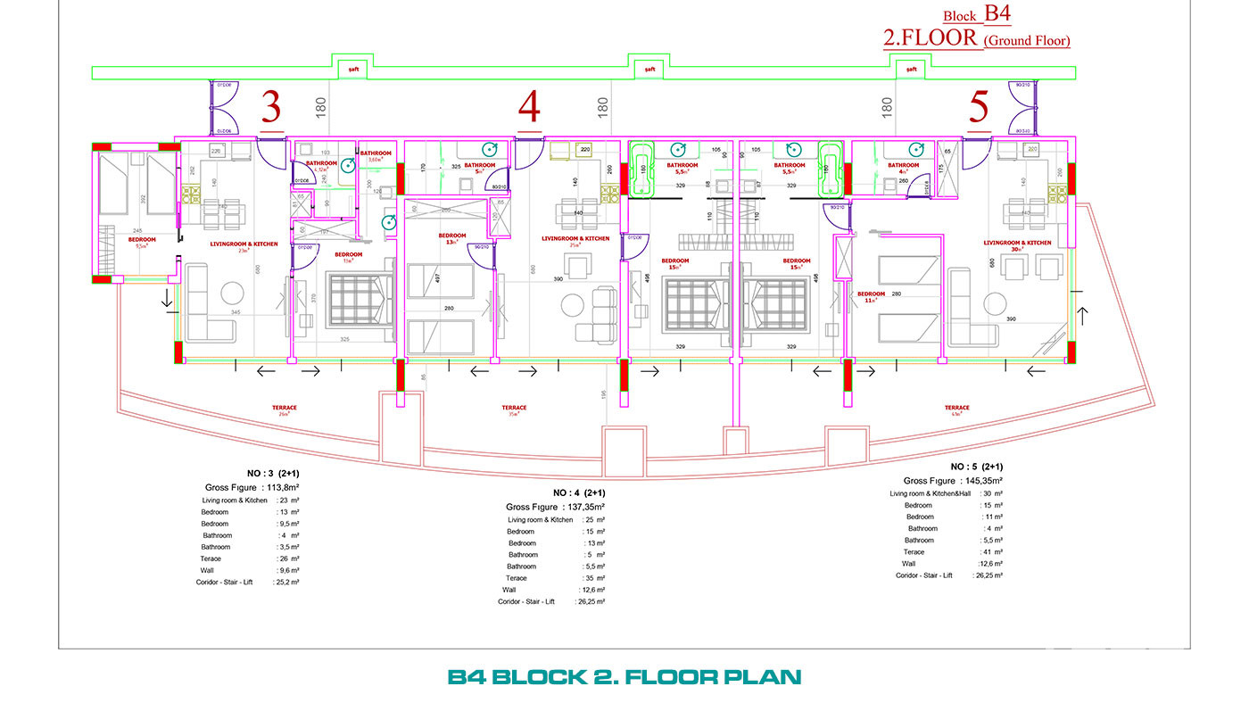 Luxury Apartments to Buy in a 5-Star Hotel Concept in Alanya Konaklı - 100098