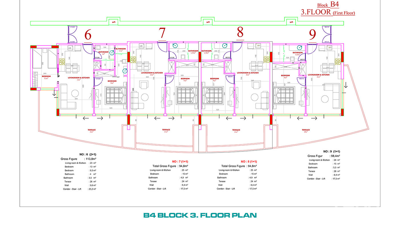 Luxury Apartments to Buy in a 5-Star Hotel Concept in Alanya Konaklı - 100100