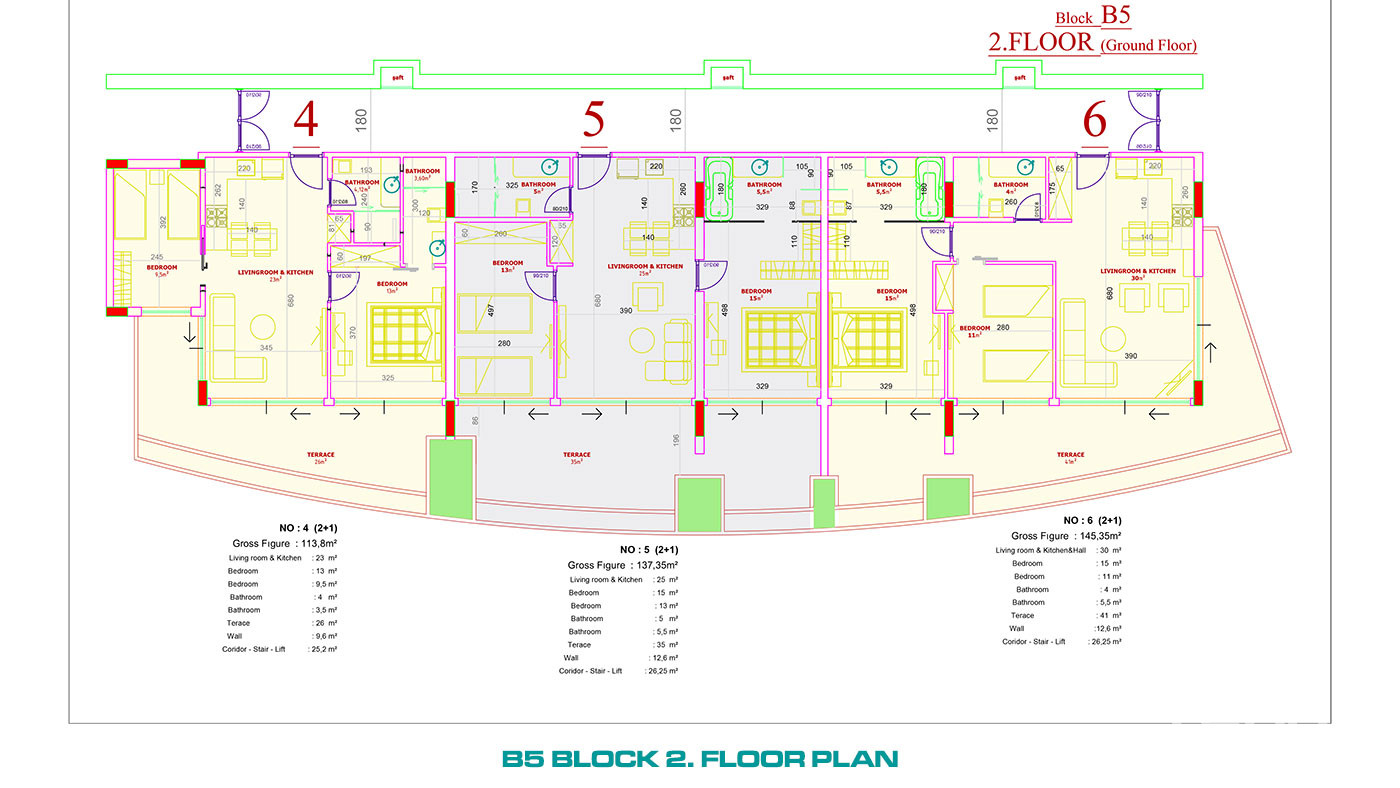 Luxury Apartments to Buy in a 5-Star Hotel Concept in Alanya Konaklı - 100103