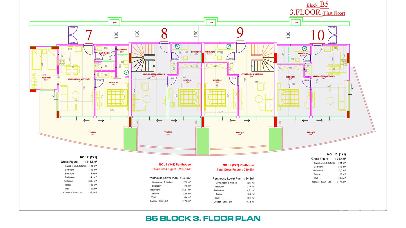 Luxury Apartments to Buy in a 5-Star Hotel Concept in Alanya Konaklı - 100105