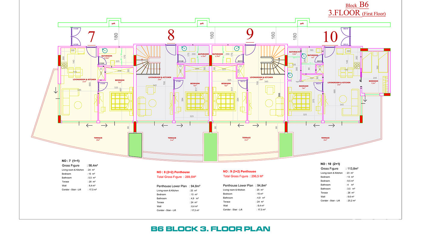 Luxury Apartments to Buy in a 5-Star Hotel Concept in Alanya Konaklı - 100109
