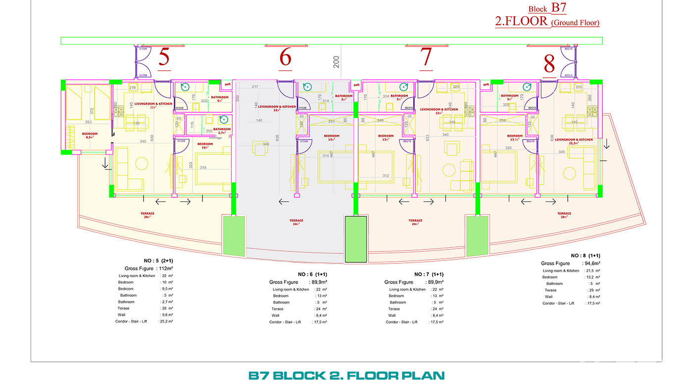 Luxury Apartments to Buy in a 5-Star Hotel Concept in Alanya Konaklı - 100111