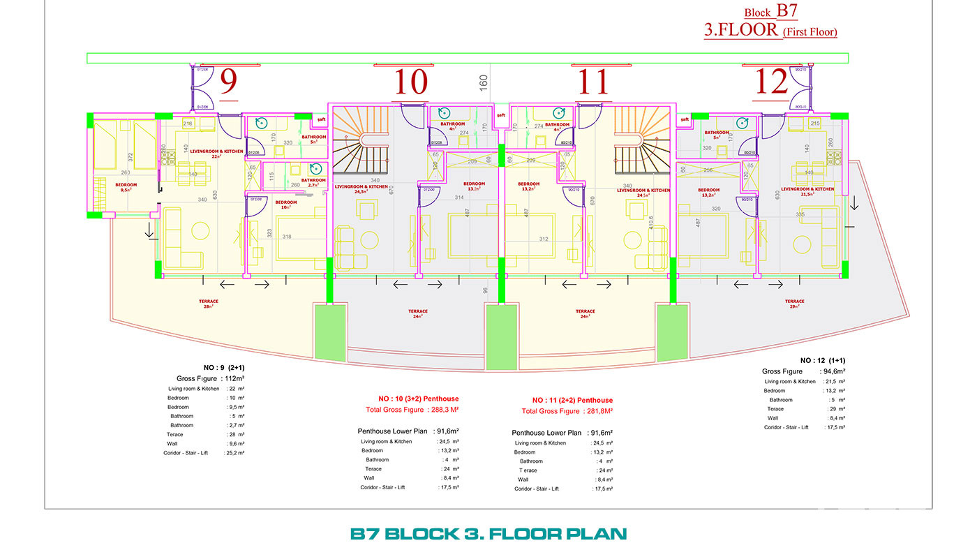 Luxury Apartments to Buy in a 5-Star Hotel Concept in Alanya Konaklı - 100112