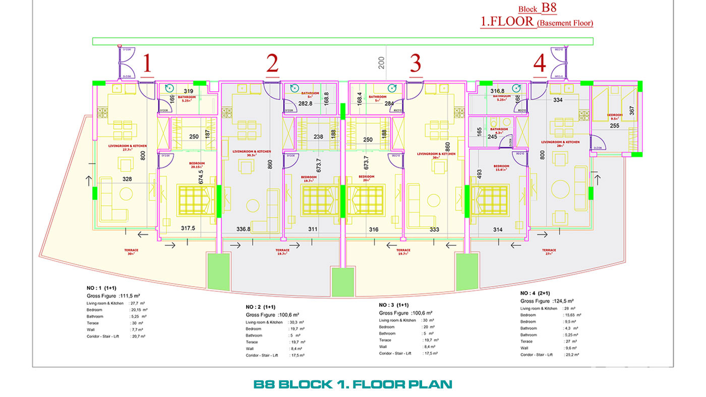 Luxury Apartments to Buy in a 5-Star Hotel Concept in Alanya Konaklı - 100114
