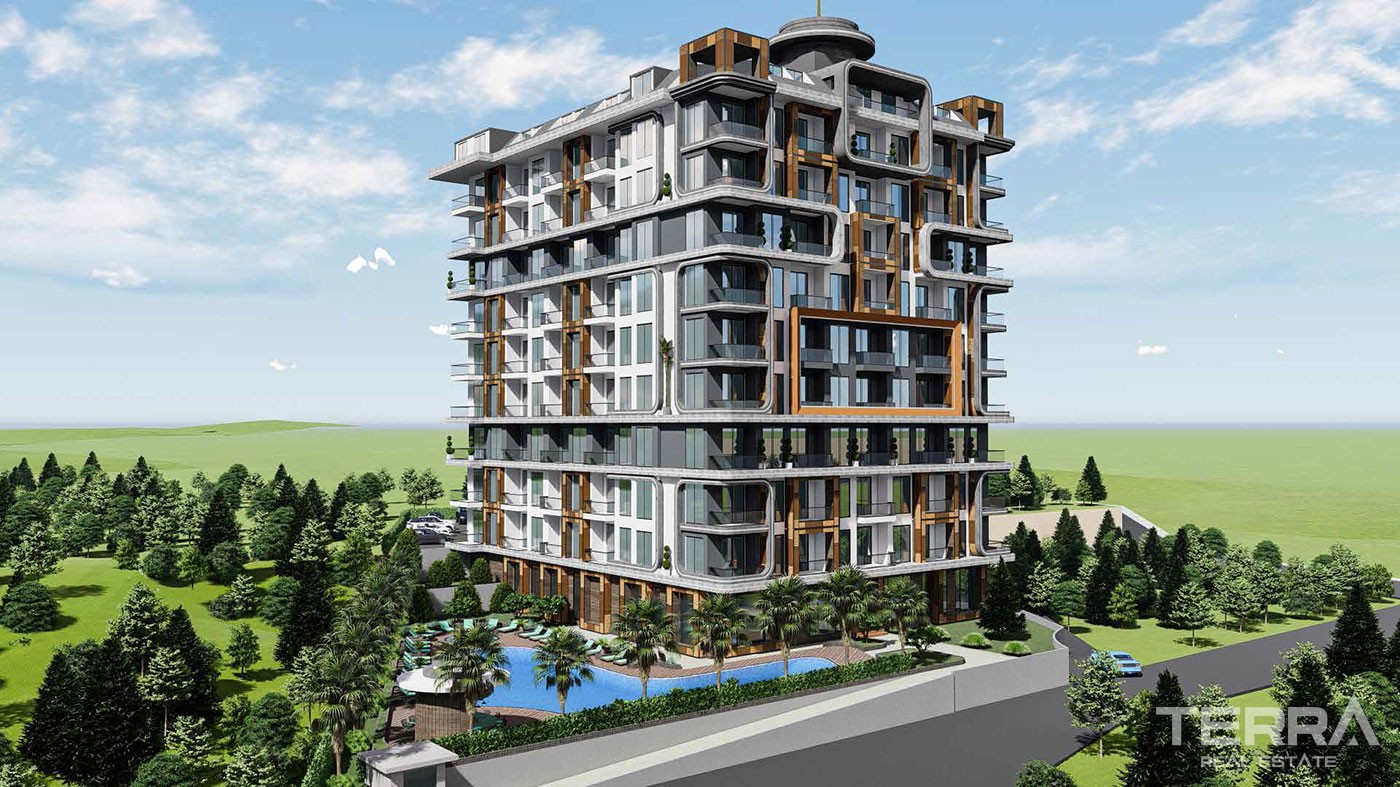 Luxury Sea View Apartments to Buy in Alanya Tosmur Nearby the Beach - 46504
