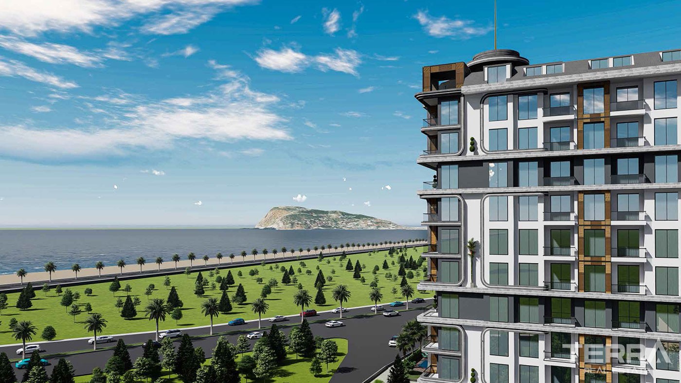 Luxury Sea View Apartments to Buy in Alanya Tosmur Nearby the Beach - 46507