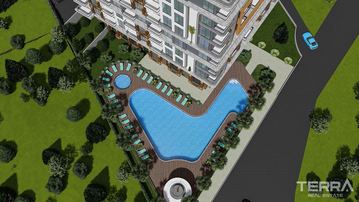 Luxury Sea View Apartments to Buy in Alanya Tosmur Nearby the Beach - 46511