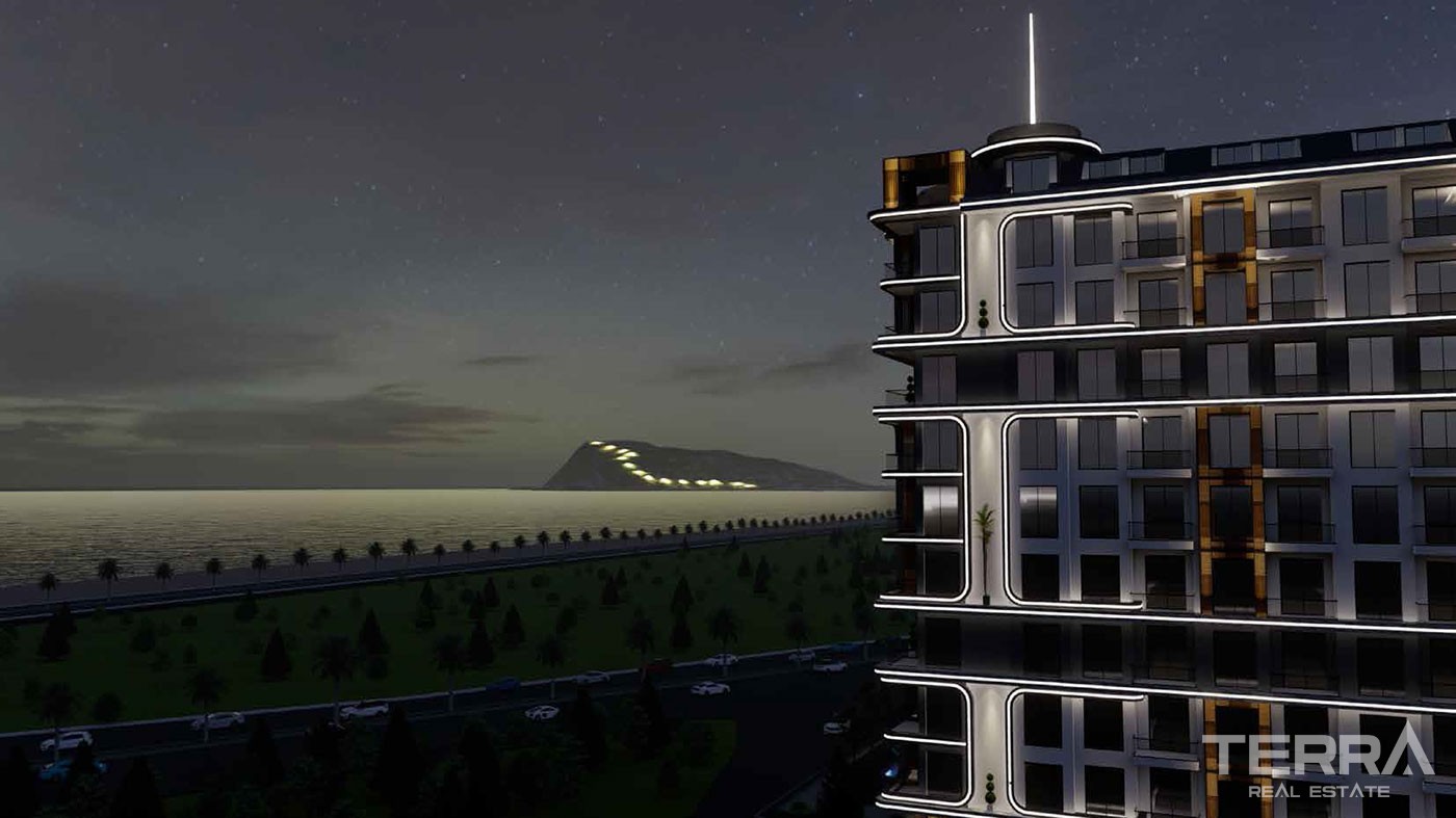 Luxury Sea View Apartments to Buy in Alanya Tosmur Nearby the Beach - 46516