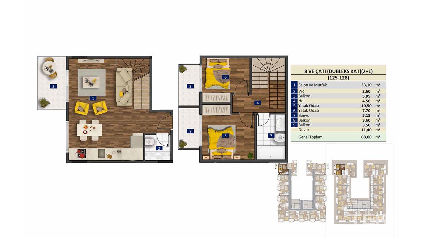 Luxury Sea View Apartments to Buy in Alanya Tosmur Nearby the Beach - 46533