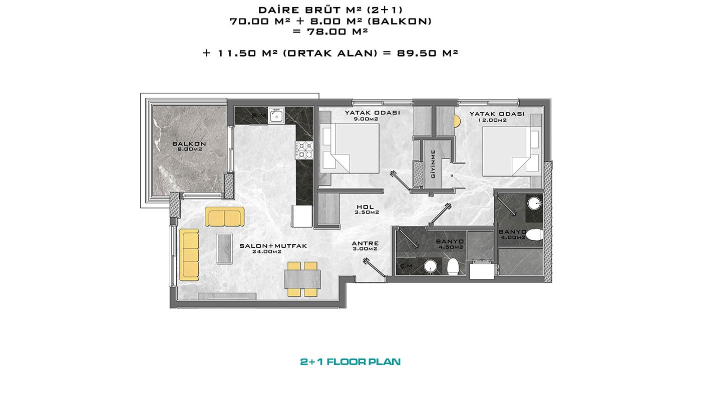 Apartments to Buy in Alanya Mahmutlar Within Walking Beach Distance - 46924