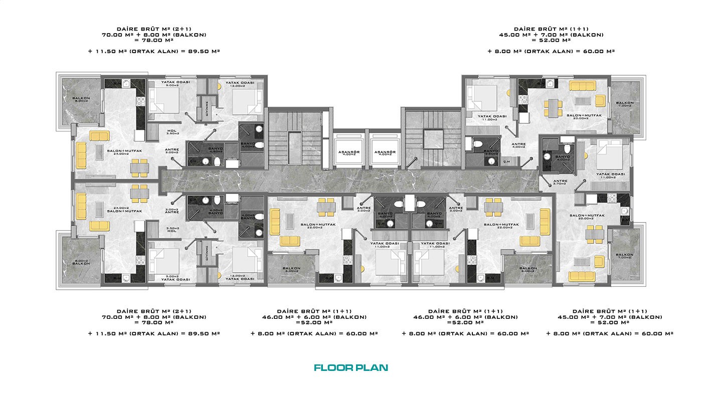 Apartments to Buy in Alanya Mahmutlar Within Walking Beach Distance - 46931
