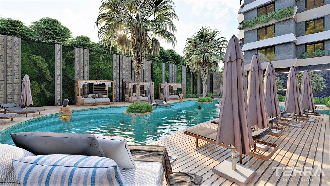 New Alanya Flats for Sale With Many Rich Amenities in Mahmutlar - 53598