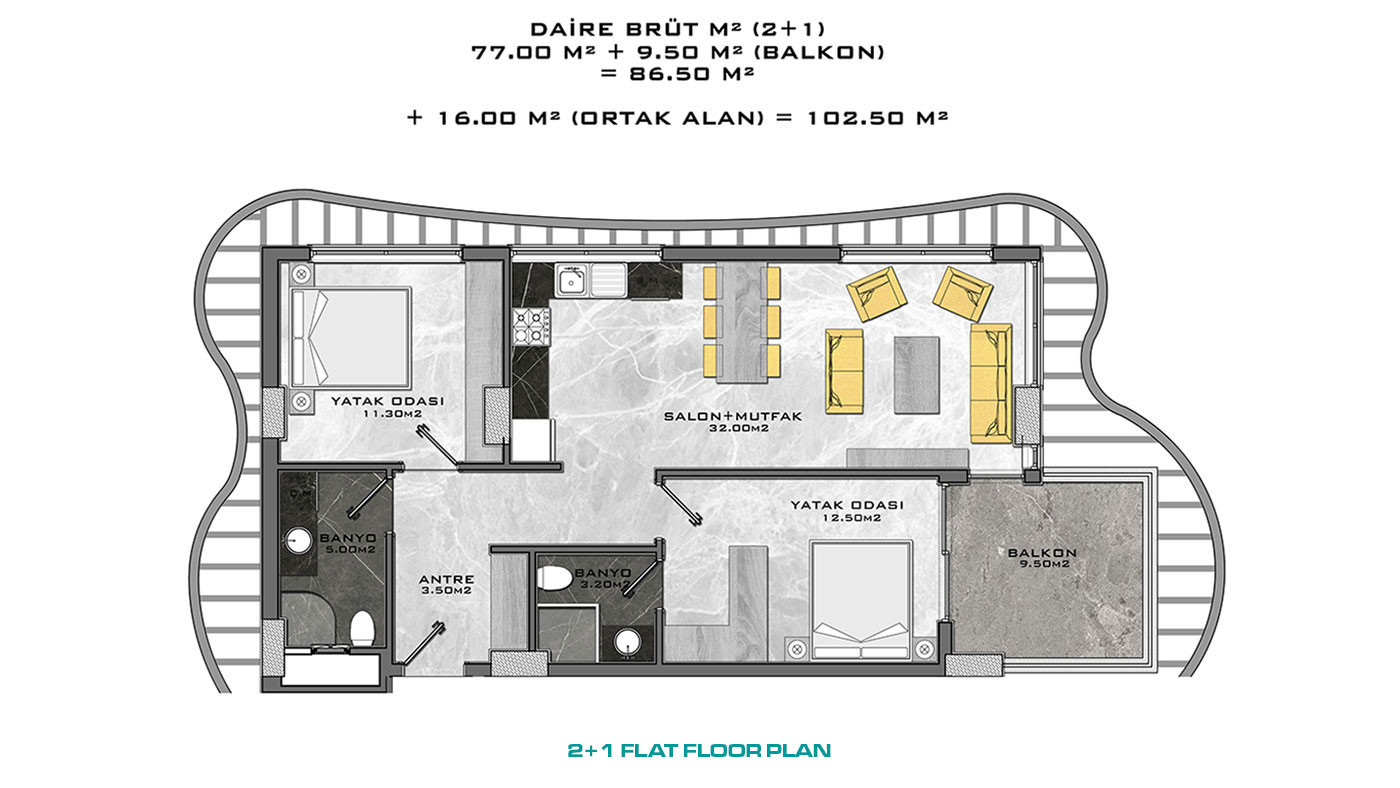 Appartements au Design Contemporain en Front de Mer à Kargıcak Alanya - 48310