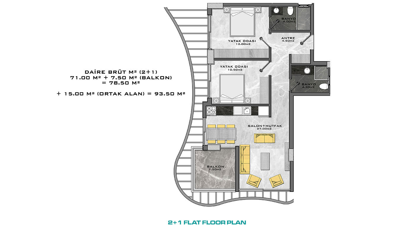 Appartements au Design Contemporain en Front de Mer à Kargıcak Alanya - 48314