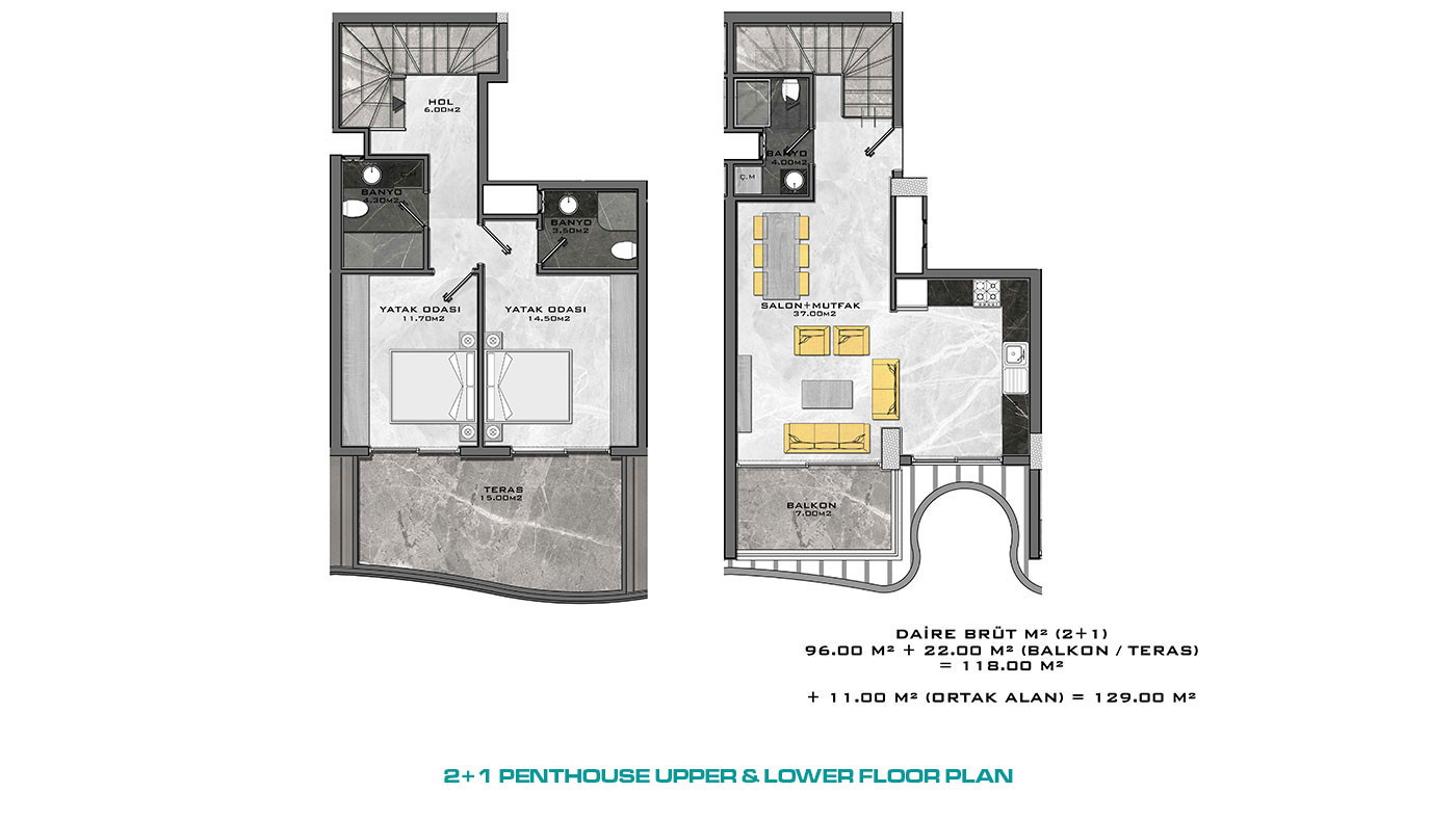 Appartements au Design Contemporain en Front de Mer à Kargıcak Alanya - 48324