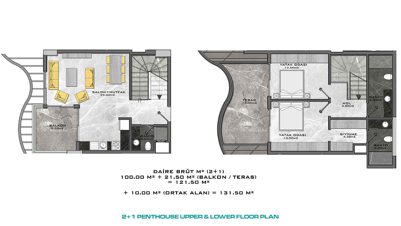 Appartements au Design Contemporain en Front de Mer à Kargıcak Alanya - 48325