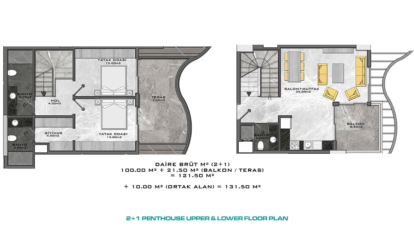 Appartements au Design Contemporain en Front de Mer à Kargıcak Alanya - 48326