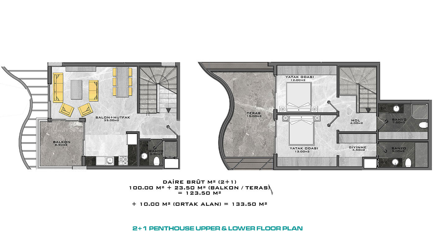 Appartements au Design Contemporain en Front de Mer à Kargıcak Alanya - 48327