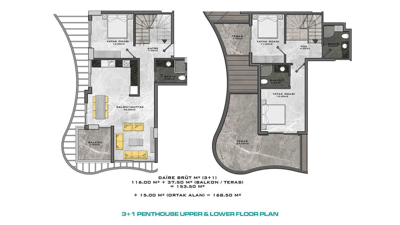 Appartements au Design Contemporain en Front de Mer à Kargıcak Alanya - 48329