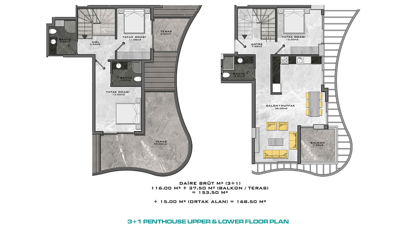 Appartements au Design Contemporain en Front de Mer à Kargıcak Alanya - 48330
