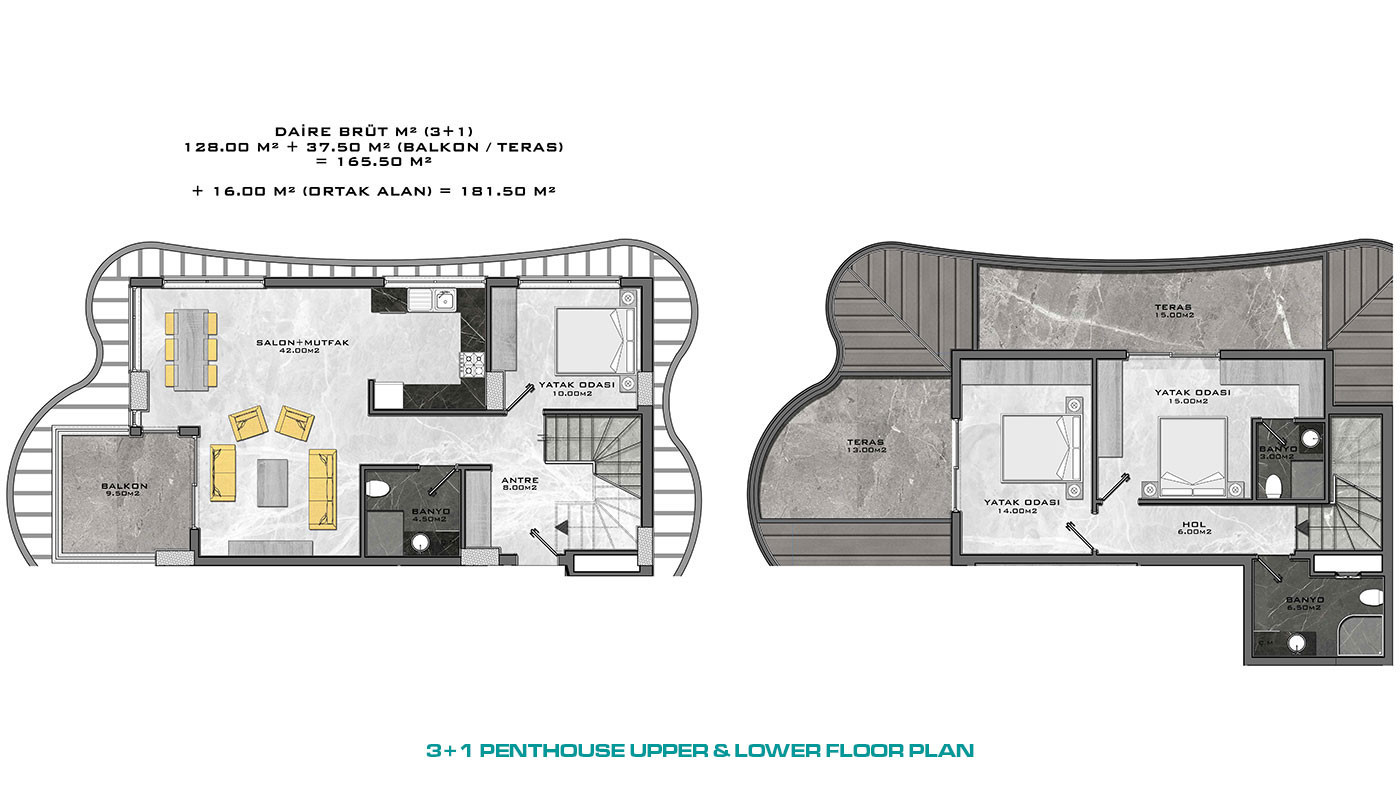 Appartements au Design Contemporain en Front de Mer à Kargıcak Alanya - 48331