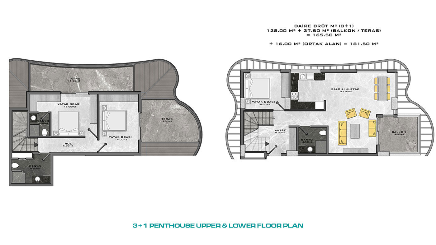 Appartements au Design Contemporain en Front de Mer à Kargıcak Alanya - 48332