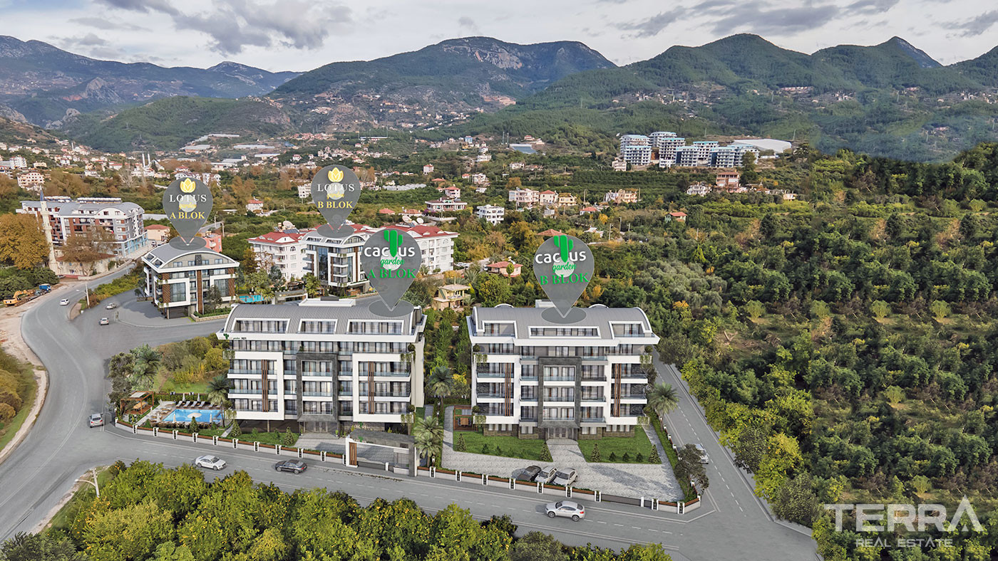 Magnificent Flats to Buy in Alanya with Natural Landscape and Sea View - 49059