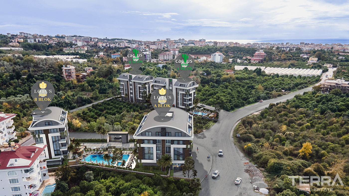 Magnificent Flats to Buy in Alanya with Natural Landscape and Sea View - 49058