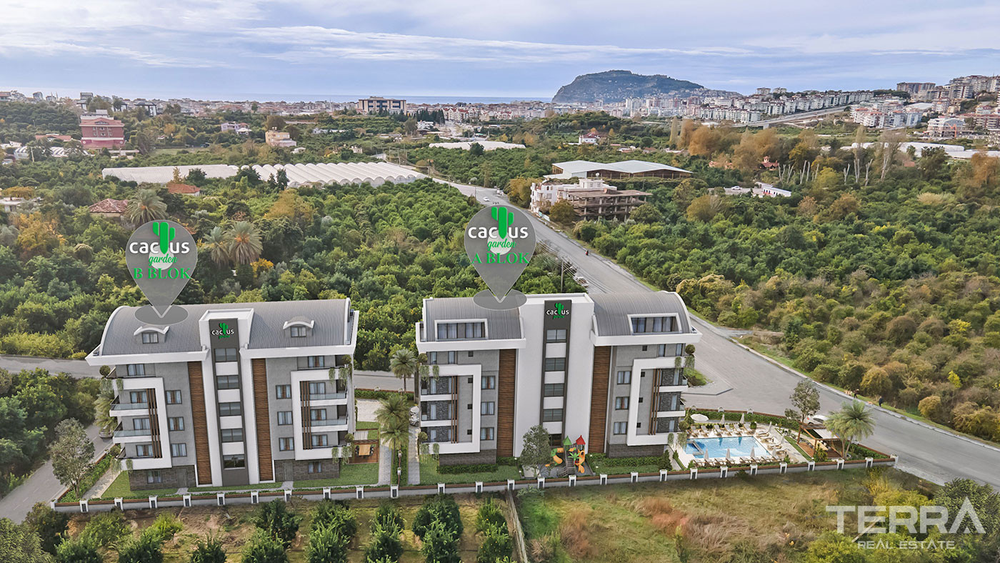 Magnificent Flats to Buy in Alanya with Natural Landscape and Sea View - 49060