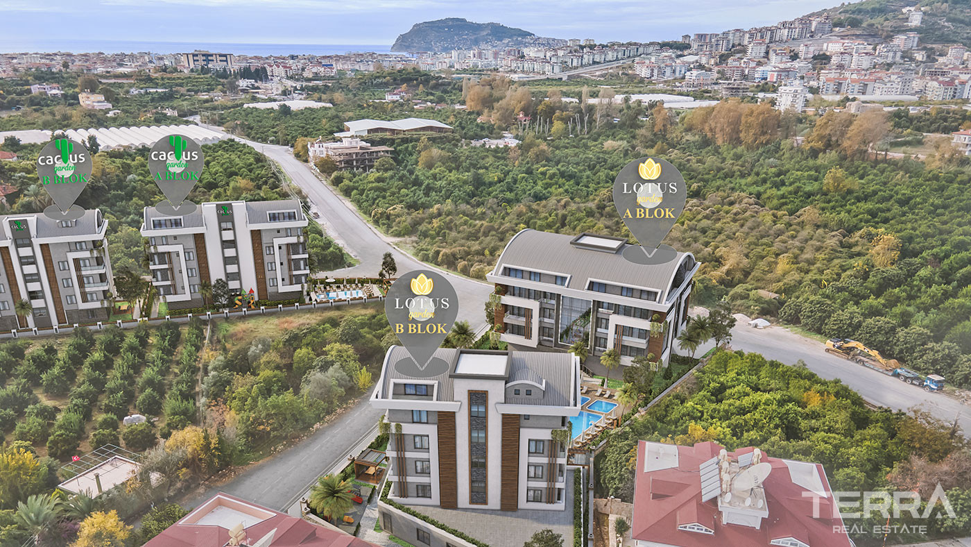 Magnificent Flats to Buy in Alanya with Natural Landscape and Sea View - 49061