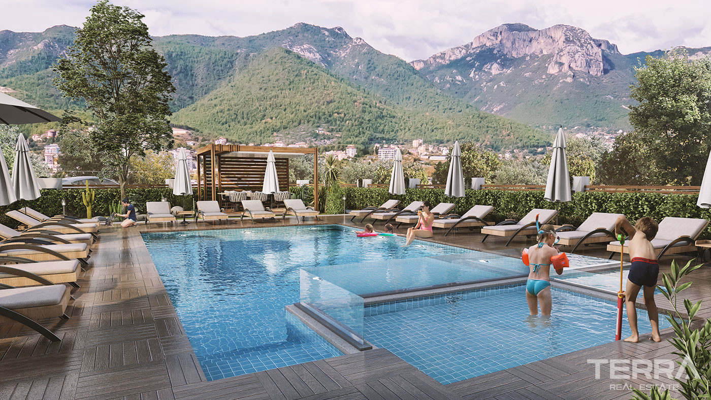 Magnificent Flats to Buy in Alanya with Natural Landscape and Sea View - 49067