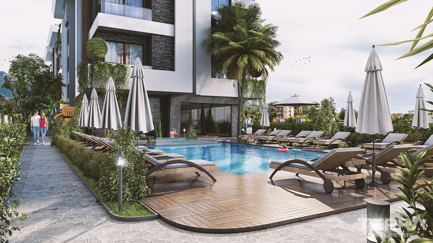 Magnificent Flats to Buy in Alanya with Natural Landscape and Sea View - 49068