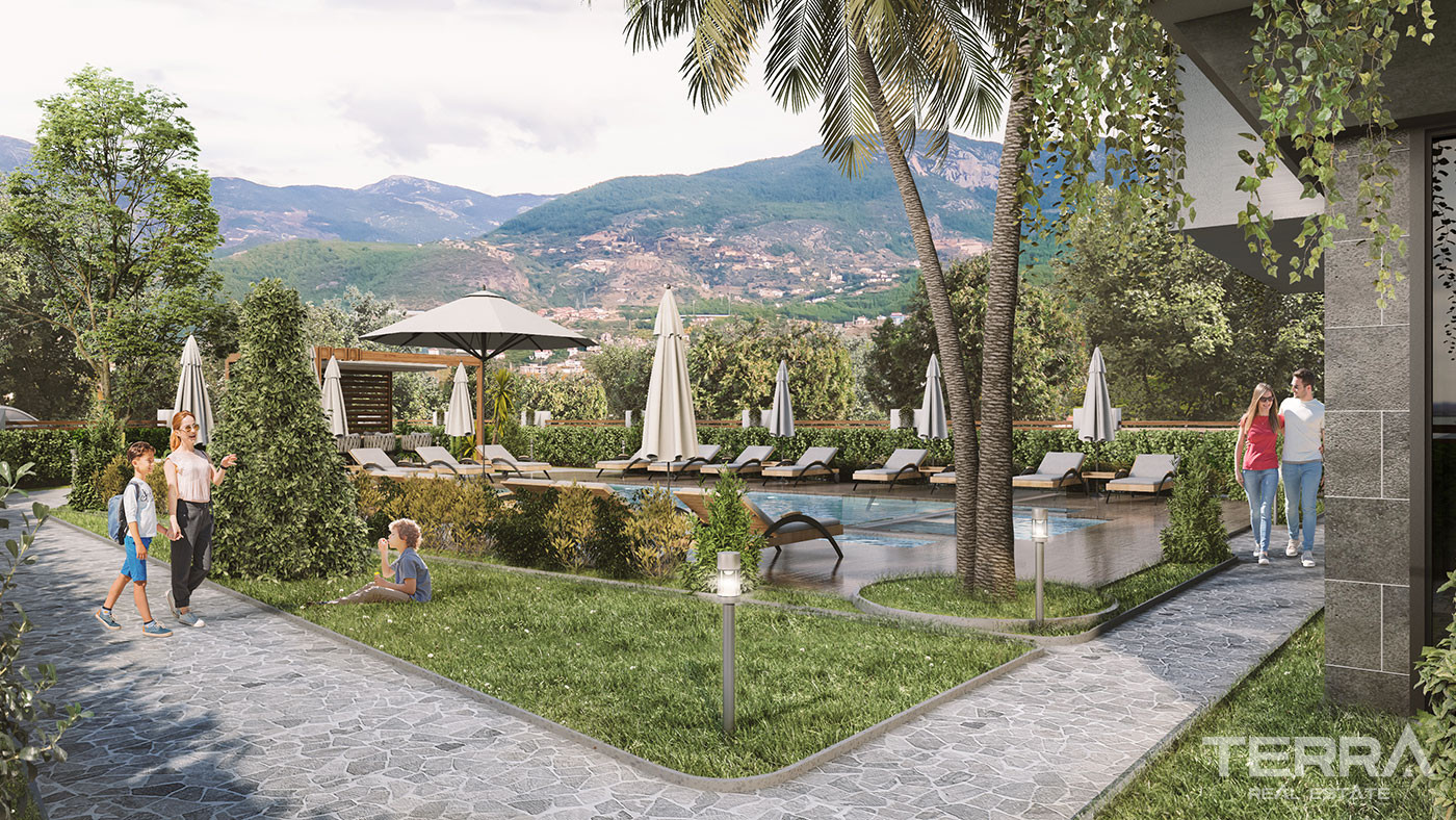 Magnificent Flats to Buy in Alanya with Natural Landscape and Sea View - 49070