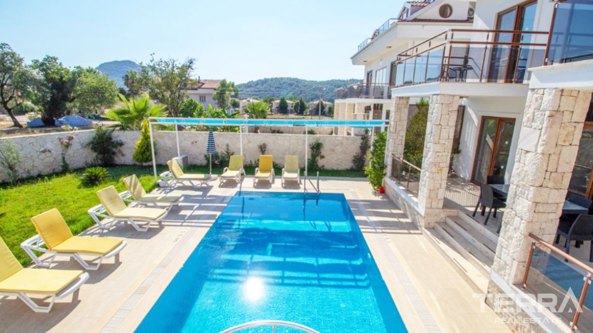 Roomy Detached Villa with Private Pool Resale in Fethiye Hisarönü - 48763