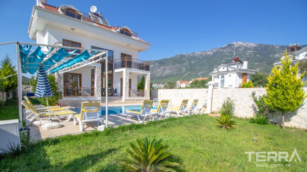 Roomy Detached Villa with Private Pool Resale in Fethiye Hisarönü - 48766