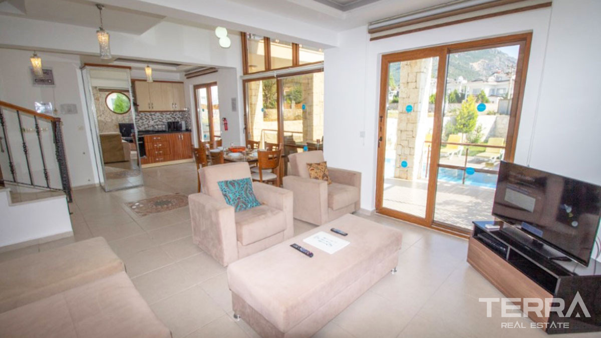 Roomy Detached Villa with Private Pool Resale in Fethiye Hisarönü - 48776