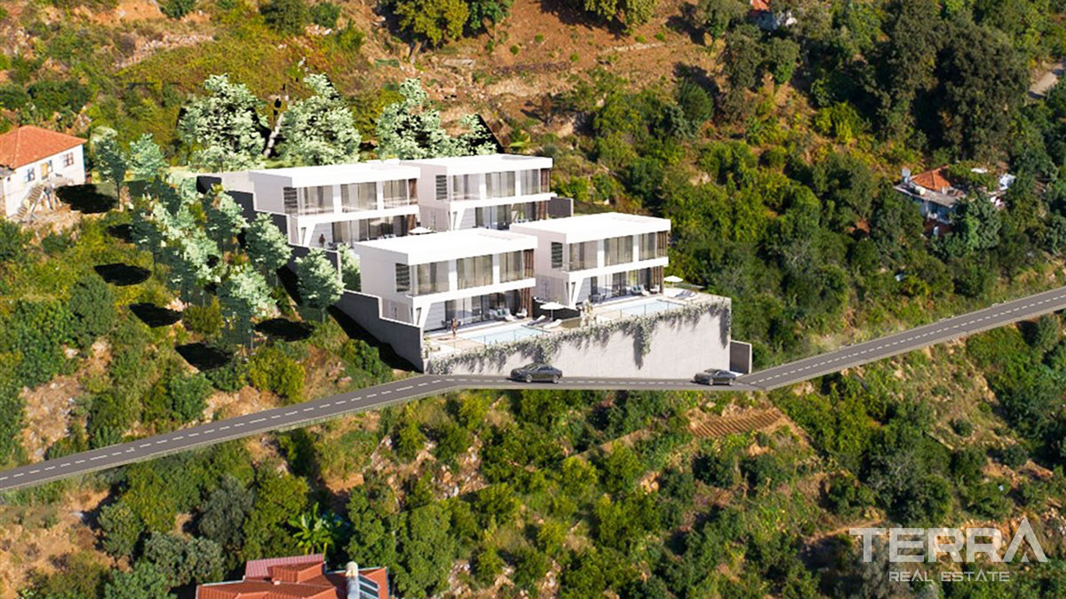 Modern Detached Villas with Private Pool to Buy in Alanya Bektaş Hill - 49156