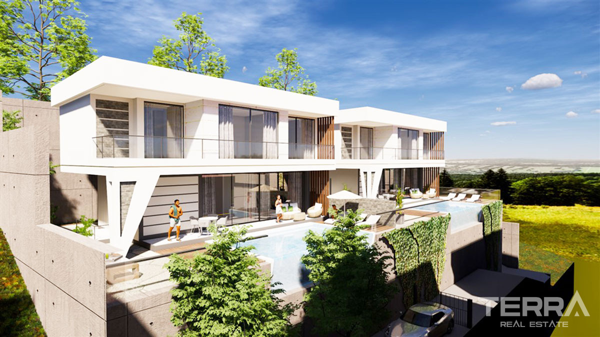 Modern Detached Villas with Private Pool to Buy in Alanya Bektaş Hill - 49163