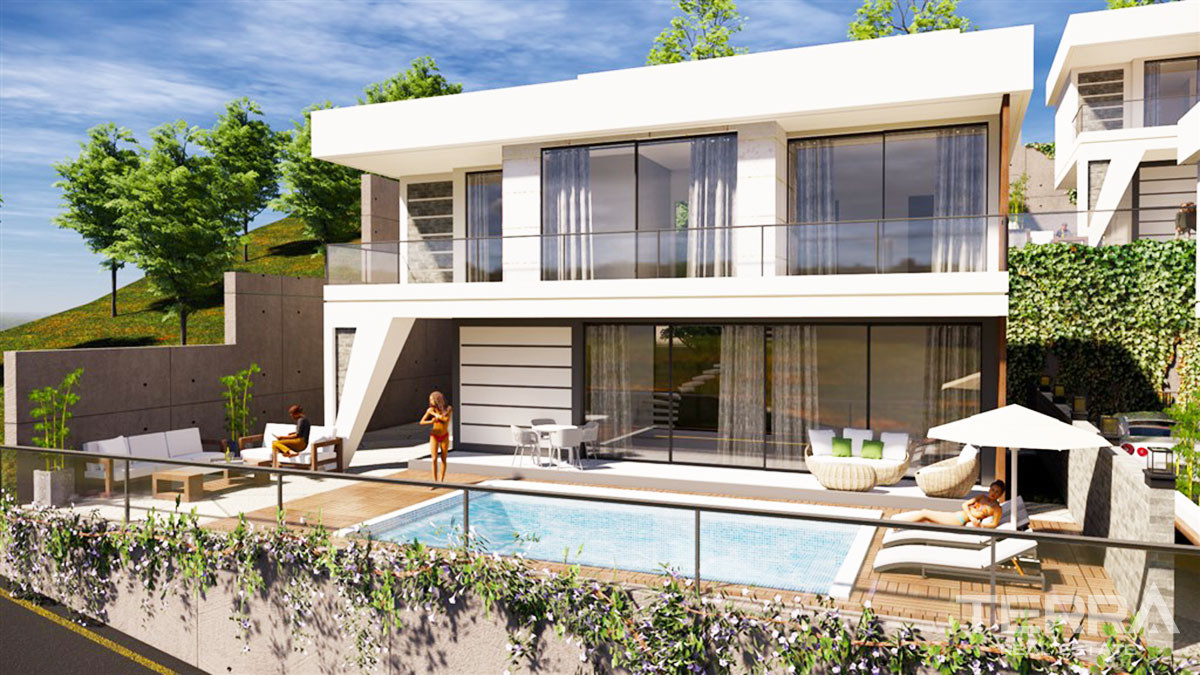 Modern Detached Villas with Private Pool to Buy in Alanya Bektaş Hill - 49166