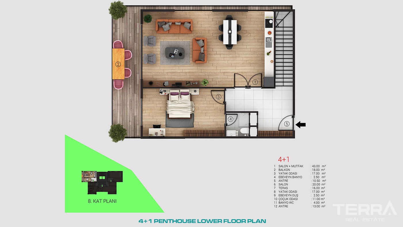 Appartements Modernes à Alanya à Vendre Proches de la Mer et Commerces - 50128