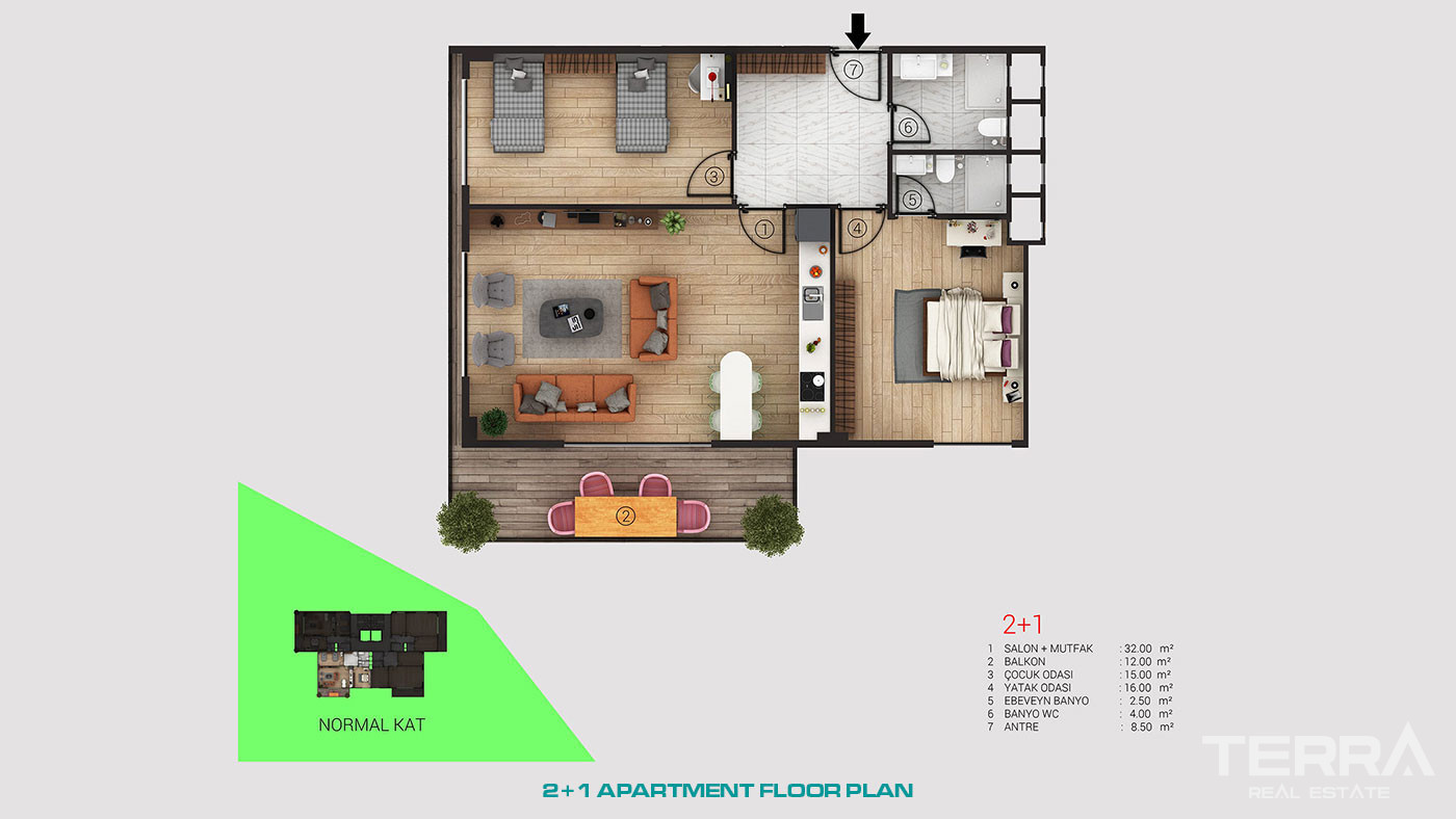 Appartements Modernes à Alanya à Vendre Proches de la Mer et Commerces - 50131