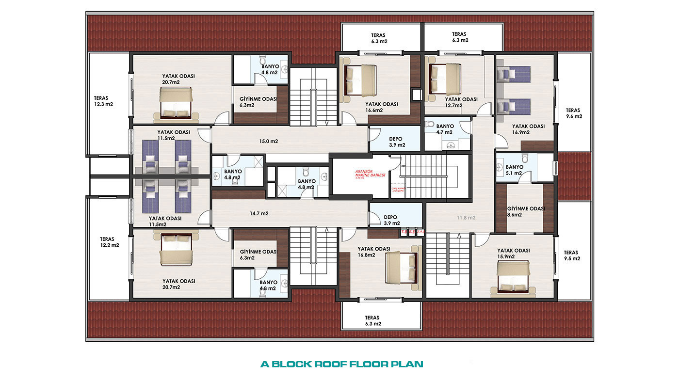Appartements de Qualité Parfaite Avec Cuisine Séparée à Alanya Centre - 54913