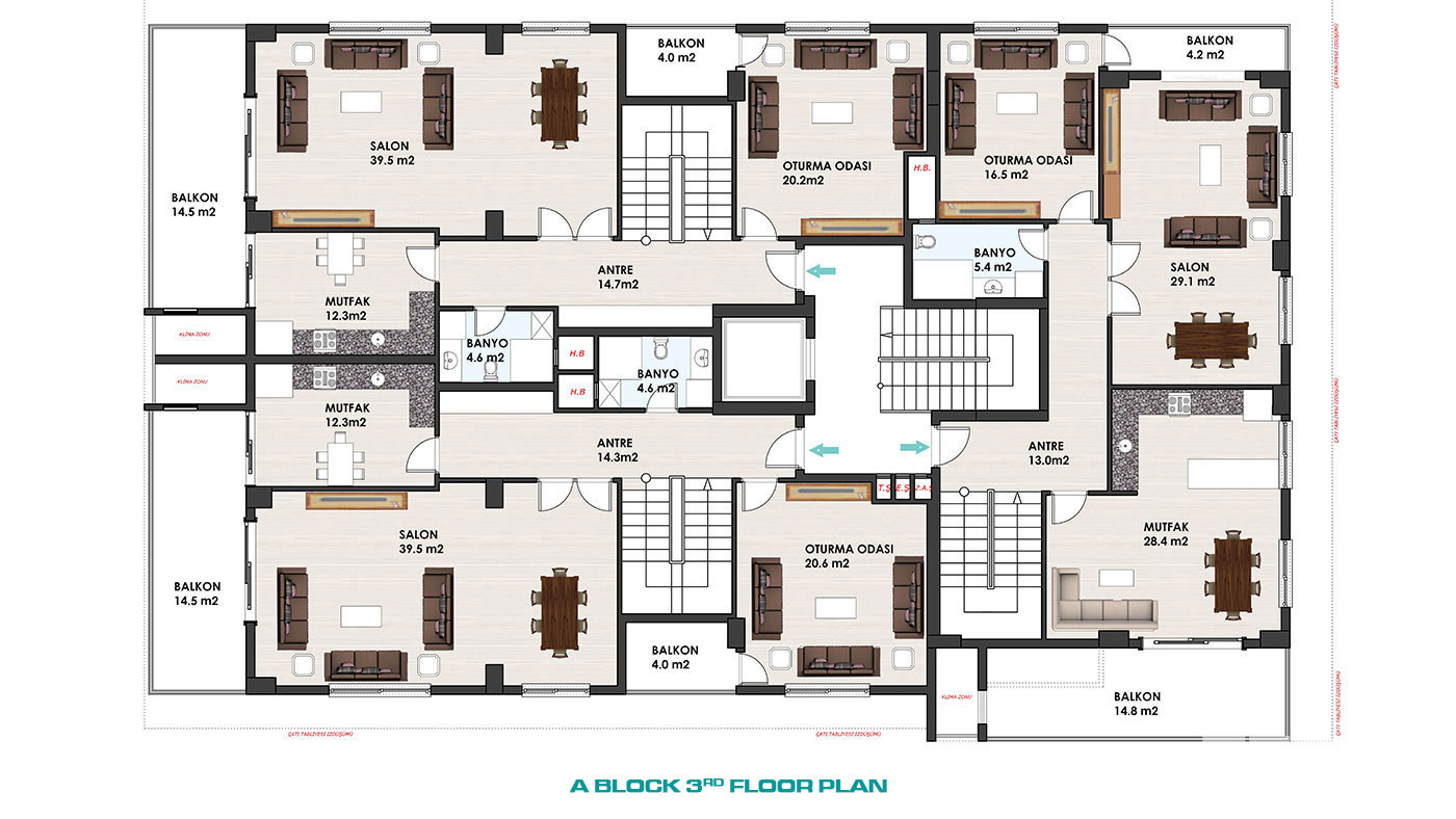 Appartements de Qualité Parfaite Avec Cuisine Séparée à Alanya Centre - 54915