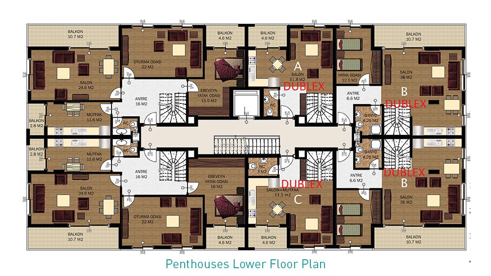Apartments near the Cleopatra Beach in Alanya - 704
