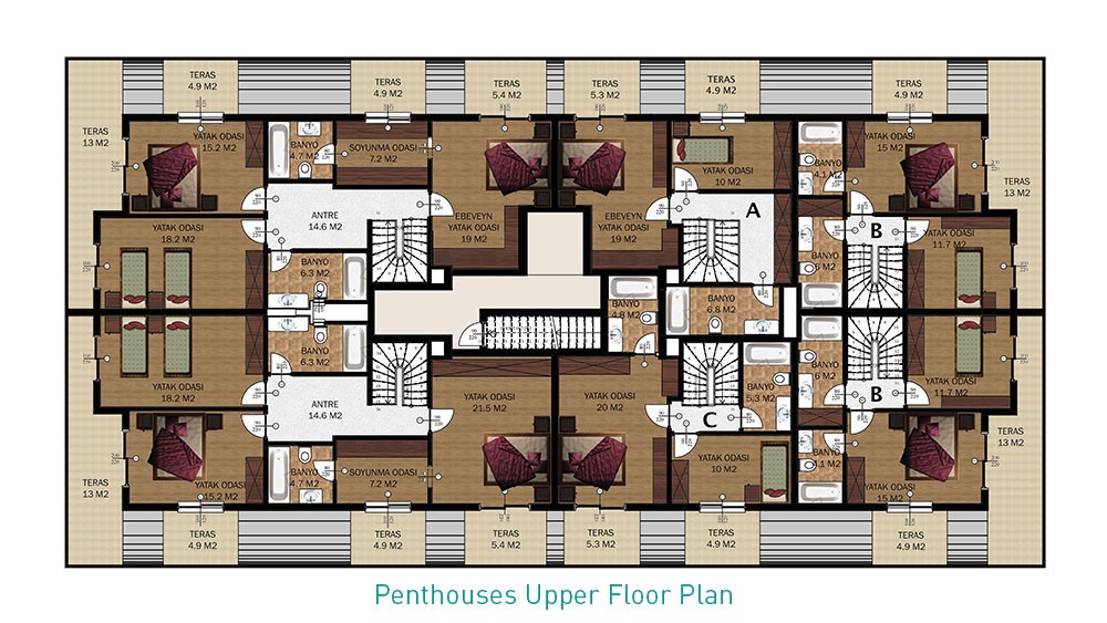 Apartments near the Cleopatra Beach in Alanya - 706