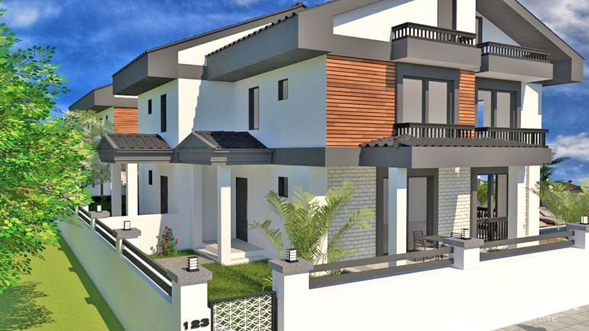 Semi-Detached Villas to Buy in Fethiye Only 700m from the Çalış Beach - 50634