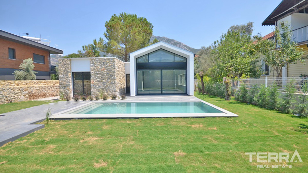Modern Designed Bungalow with Swimming Pool to Buy in Üzümlü Fethiye - 56509